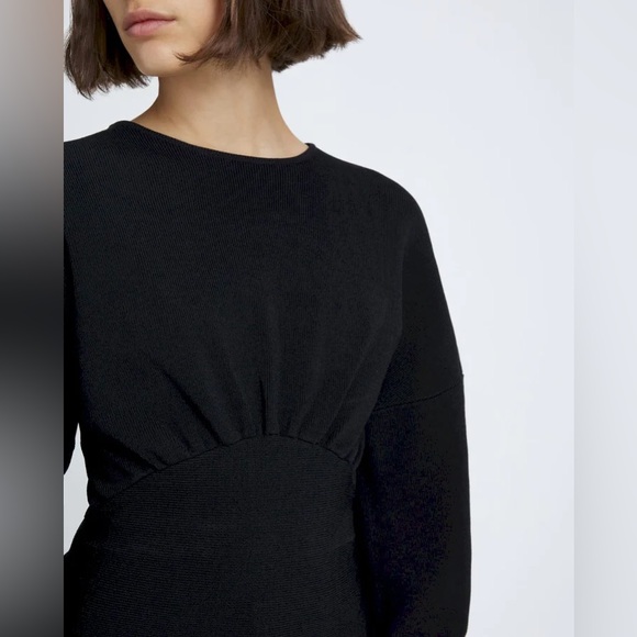 NWT 7 FOR ALL MANKIND BODYCON RIB SWEATER IN BLACK - Picture 2 of 7